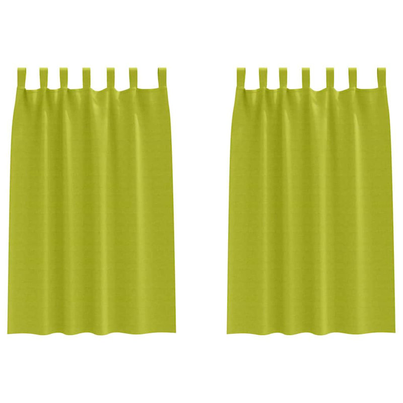 Curtains With Curtains 2 Pcs Polyester, 175cm Width x 140cm Drop, Green