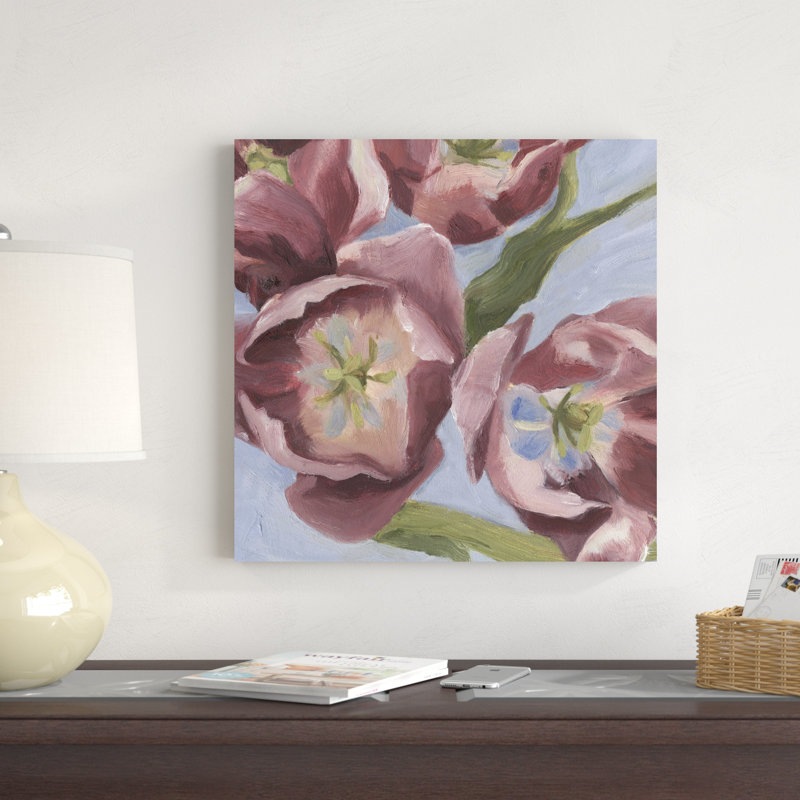 Mauve tulipes I, H 12 po x l 12 po x P 1,25 po