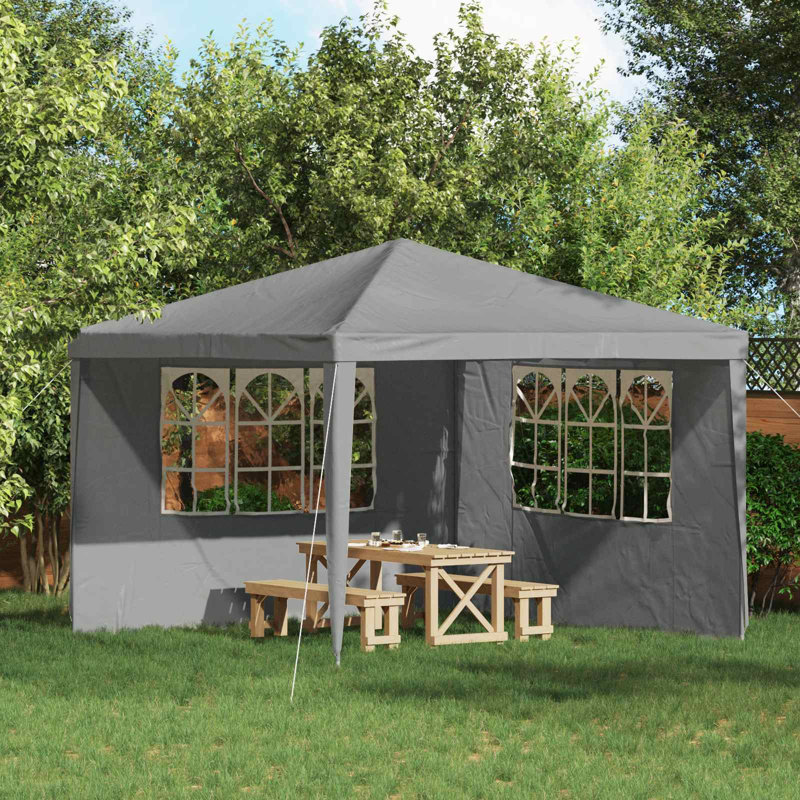 VidaXL Side Wall for Canopy, 195cm H x 300cm W x 0.1cm D, Light Grey