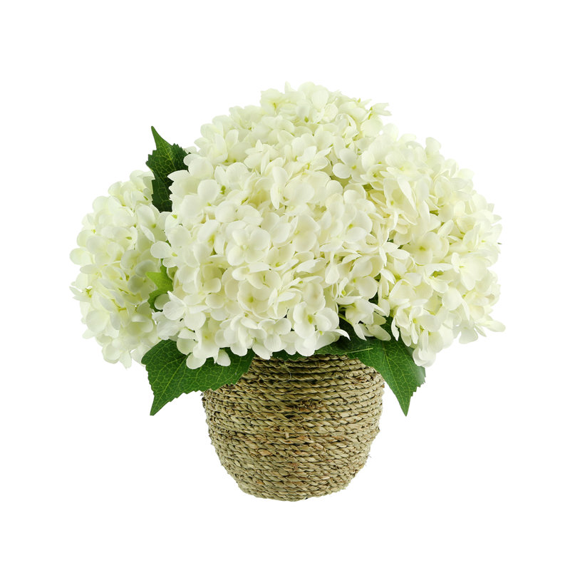 Arrangement d'hortensias en pot Polysilk