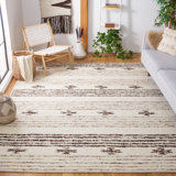 Abbie-Lea Natura Hand Woven Wool/Cotton Southwestern Rug in Ivory/Black