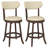 Bar Height Chairs Set of Swivel High Barstool w/ Padded Seat & Backrest-53304739-53304738