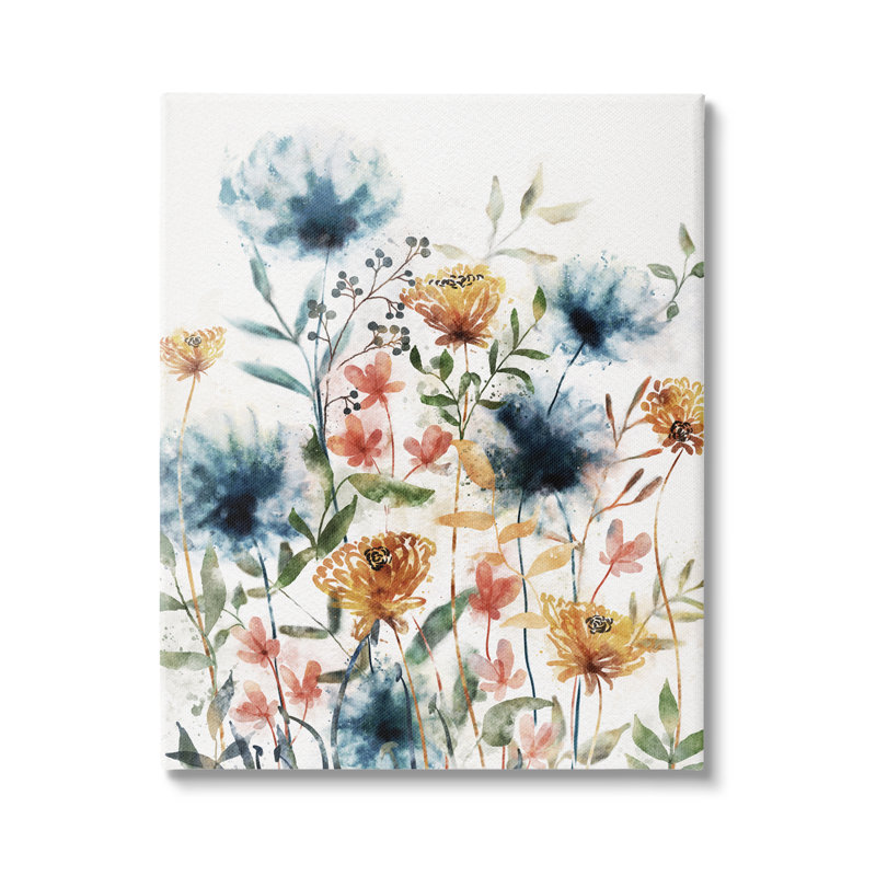 Au-725-Toile, mélange de fleurs de jardin sur toile par JJ Design House LLC, peinture, H 30 po x l 24 po x P 1,5 po