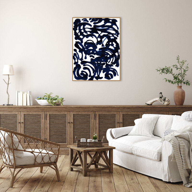 Indigo Swirls II, impression sur toile par Jodi Fuchs, H 42 po x l 32 po x P 2 po