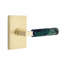 Emtek Select Privacy Leverset, Modern Rect. Rosette, L-Square Stem, Green Marble Handle, CF-1303801405