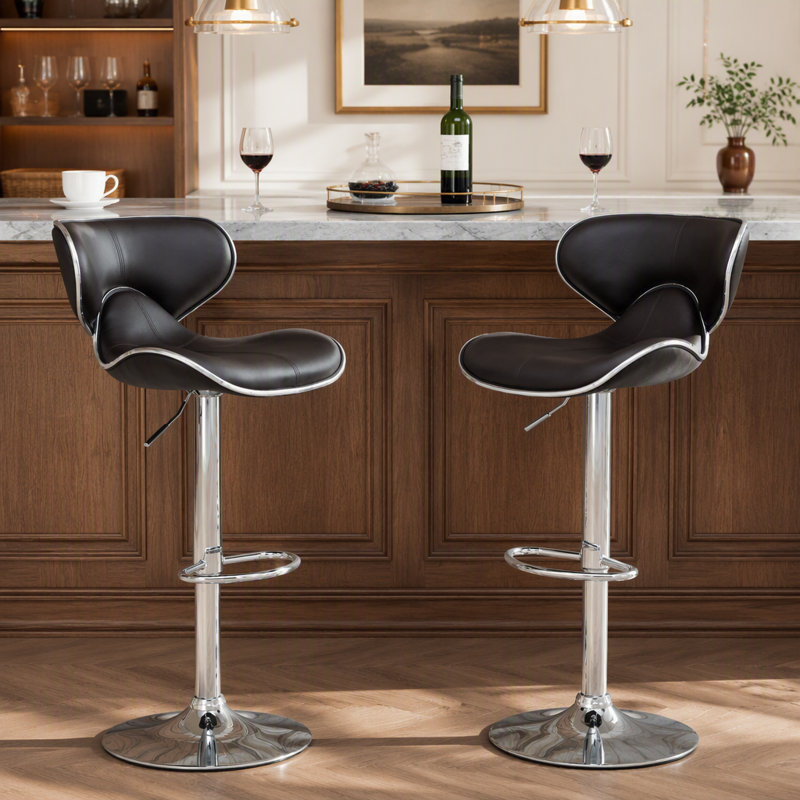 Ensemble de 2 tabourets de bar Upholstery Airlift, Brun