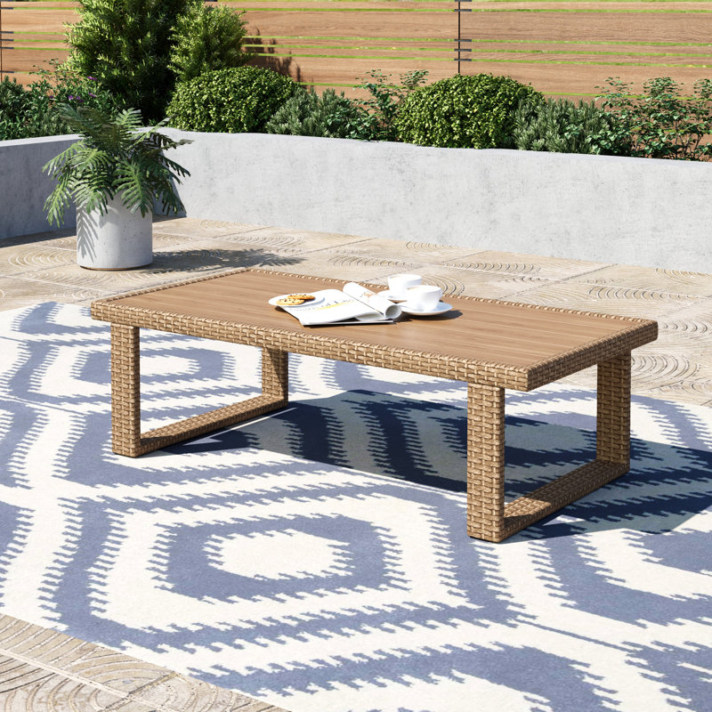 Rattan Coffee Table For Conversation Sofa Set