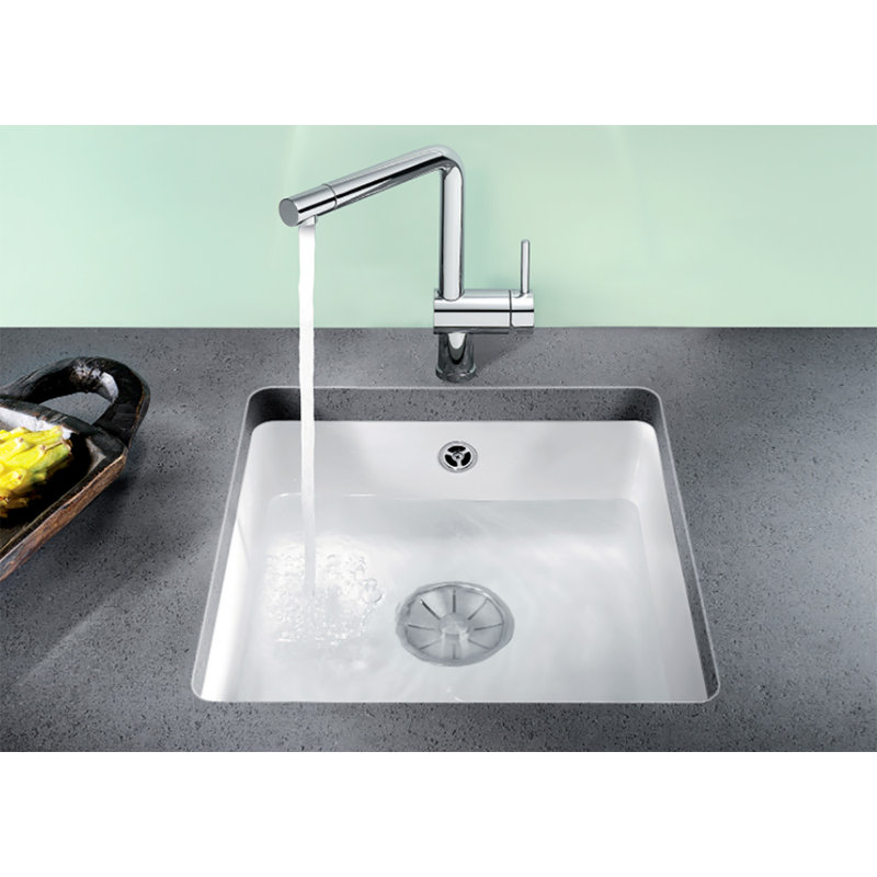Subline Single Bowl Undermount Kitchen Sink, White