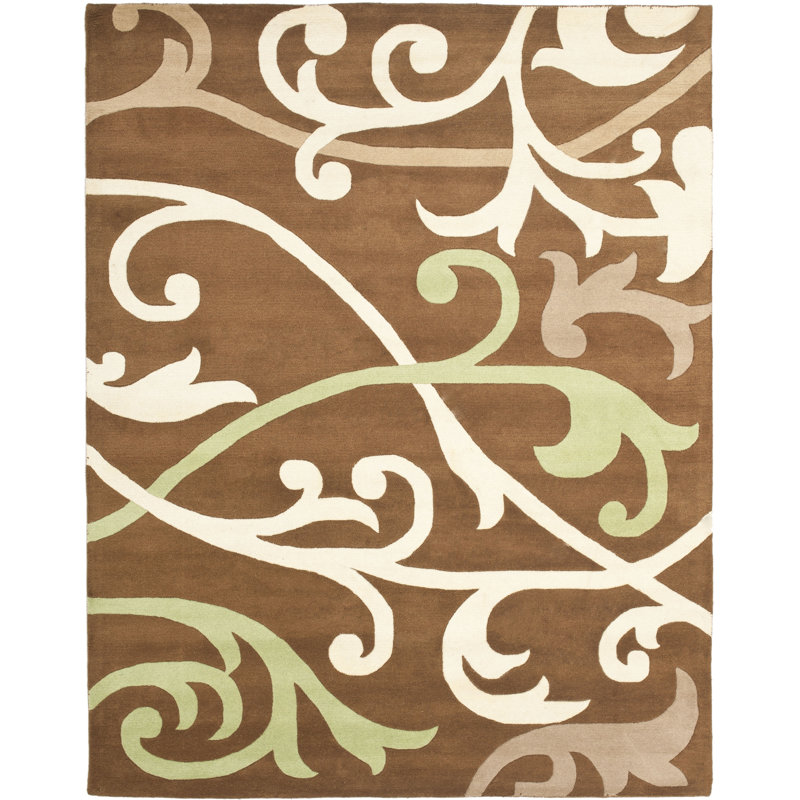 Tapis brun en laine touffeté à la main Chanler, Rectangle 7 pi 6 po x 9 pi 6 po