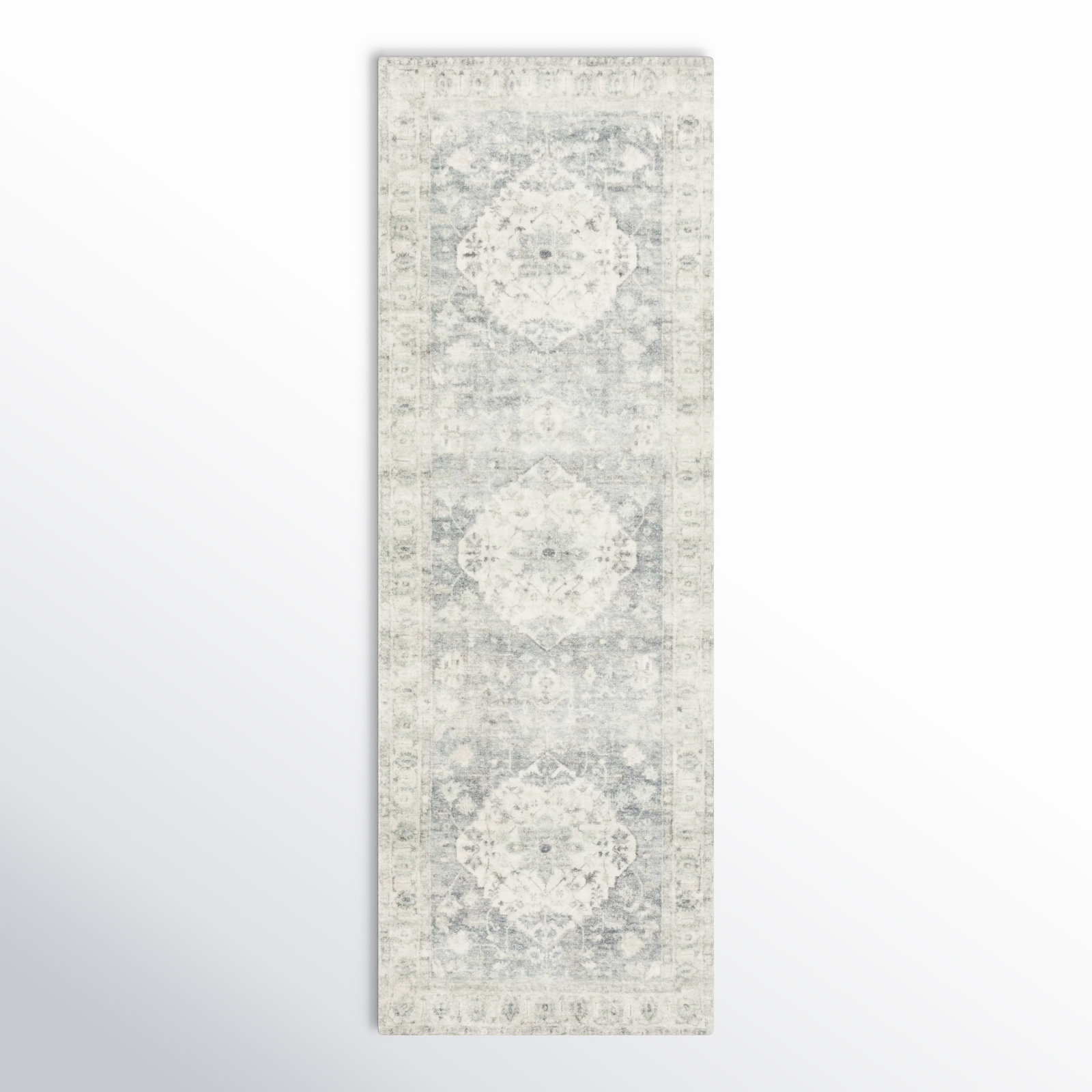 Sera Denim Fog Oriental Rug, Runner 2'6" x 7'6"