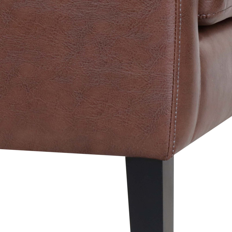 Bohannon 27" W Tufted Armchair, Brown Faux Leather