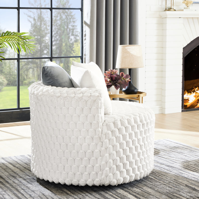 Fauteuil rembourré 3D à roulettes - Créez une ambiance chaleureuse et profitez d'un espace de vie confortable grâce à ses roulettes