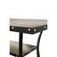 Table de salle à manger rectangulaire à hauteur de comptoir en bois naturel - avec rangement et garniture cloutée-1878256884