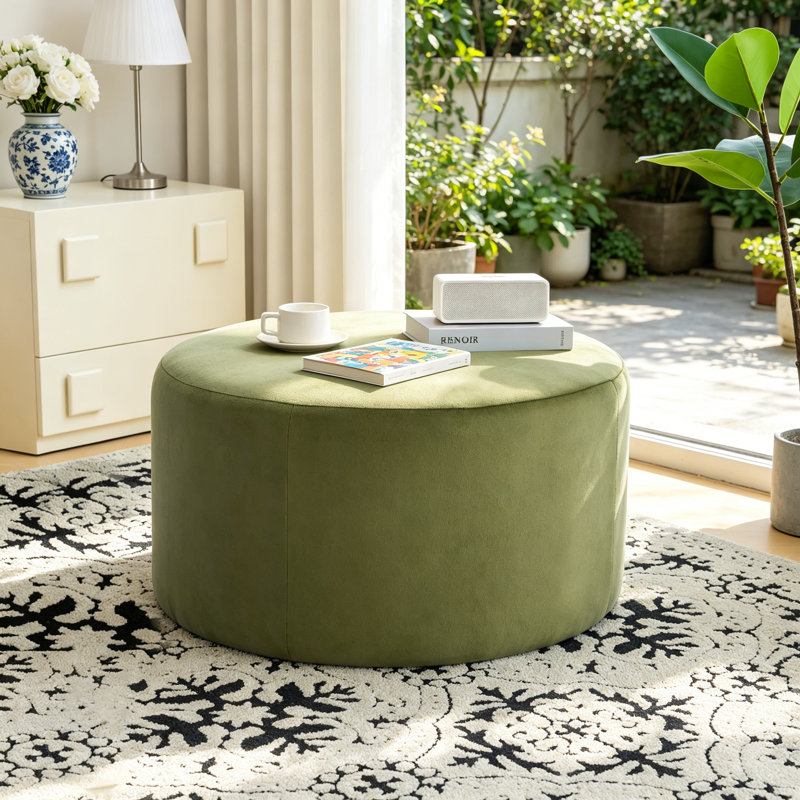 Ottoman, Olive Green Corduroy
