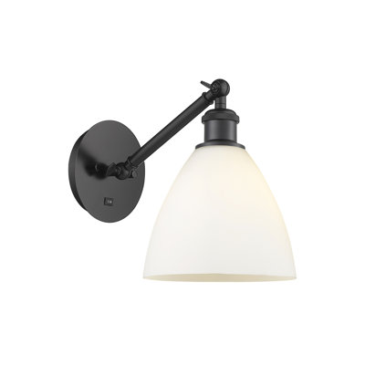 Applique murale 1 lumière en verre Shauna 7,5 po 8 po avec bras réglable
