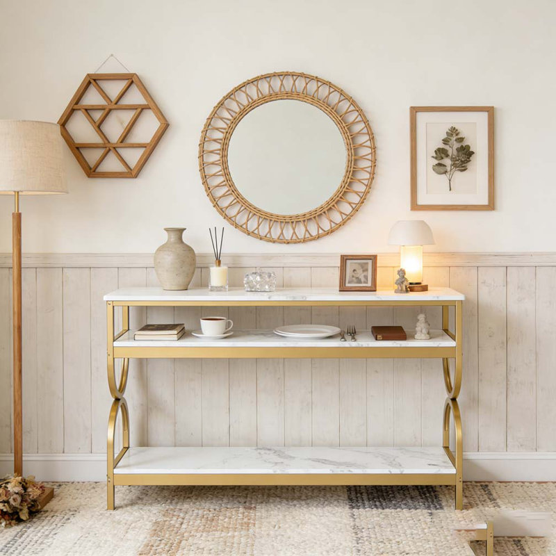 Table de canapé en faux marbre