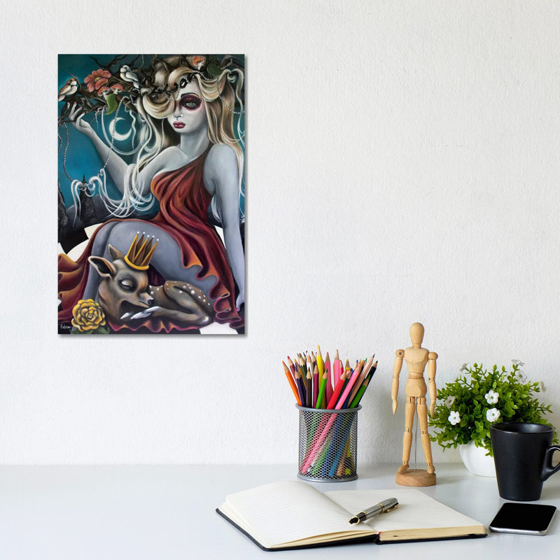 Heavy Crown by Lizzy Falcon - Wrapped Canvas Painting, 20.32 cm H x 30.48 cm W
