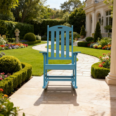 Wooden Rocking Chairs Outdoor, High Back And Armrest Porch Chair, All Weather Porch Rockers, For Porch/garden/house Use.