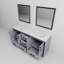 Meuble-lavabo double l 72 po x P 22 po avec plateau blanc et miroirs 30 po Ziva-128094240-46754839