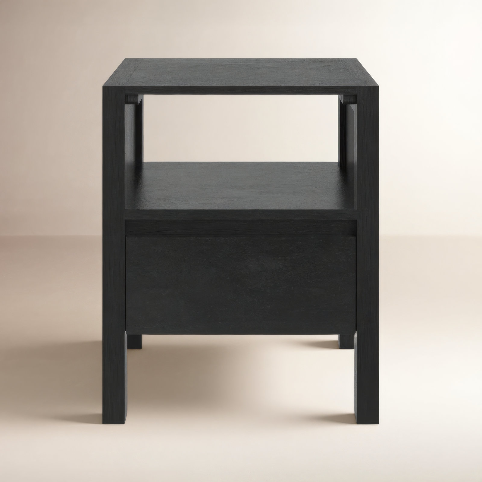 Varick 1 - Drawer Solid Wood 18" Nightstand, Black