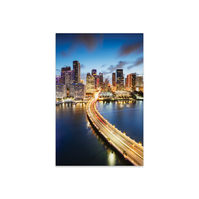 «Miami Skyline at Night II» par Matteo Colombo - impression sans cadre