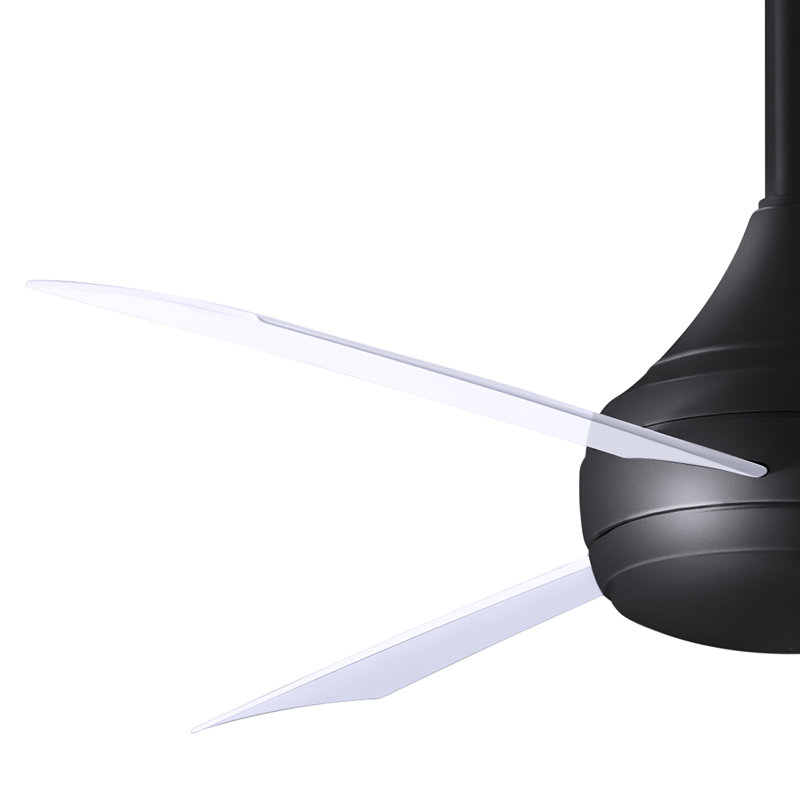 Donaire LED Outdoor Downrod Ceiling Fan, Matte Black, Gloss White