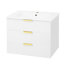 Armoire murale suspendue 24 po avec tiroir double, petit lavabo de salle de bain rectangulaire flottant avec trou de robinet simple et trop-plein, armoire de salle de bain moderne avec lavabo en céramique-837746574
