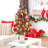 Christmas Tree - 3Ft Imitation Fibre Optic Light Flocking Tree 78 Warm White LED Lights, 8 Modes, Snowflake Light Box Base