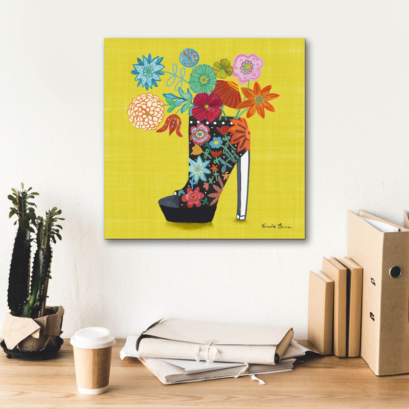 Toile épique Graffiti «Love Shoes 2 Bright» par Farida Zaman, 18 po x 18 po, H 18 po x l 18 po