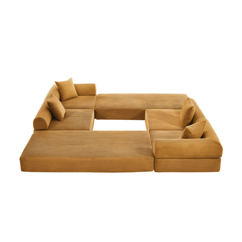 UNITED WE WIN Convertible Folding Sofa Bed, With Fixed Frame And Pillow Back Handrail, Cloud Corduroy Folding Mattress Sofa, Folding Memory Foam Bed In Living Room/Dormitory/Guest Room/Home Office/Apt