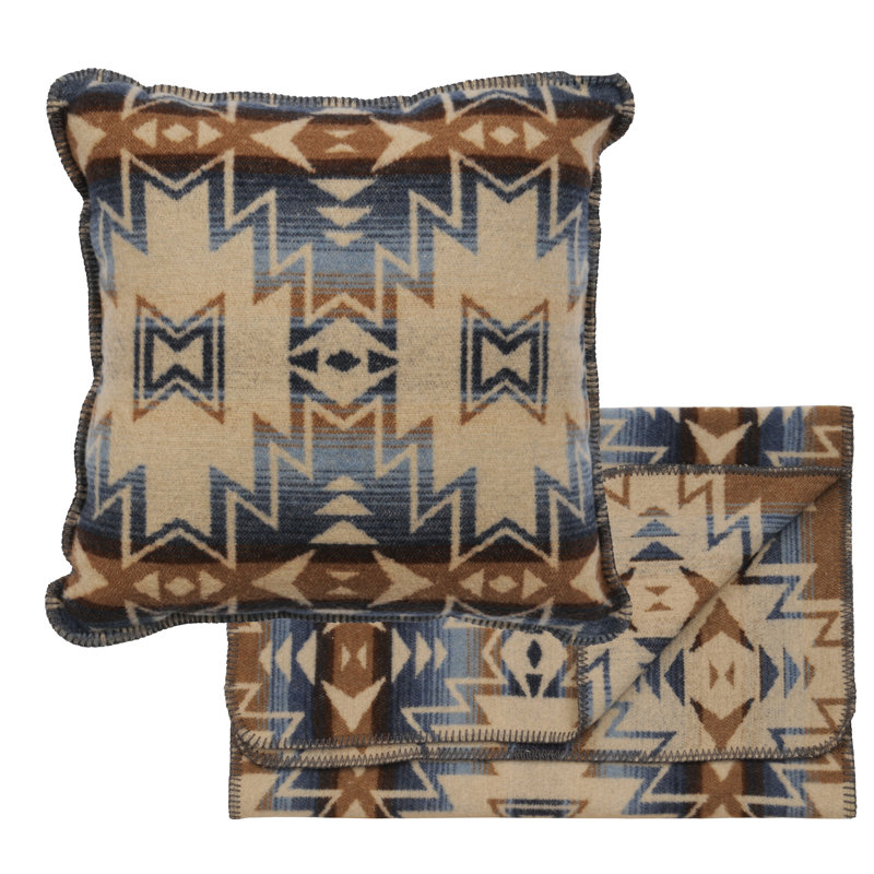 Wooded River Cascada - Scarf & Pillow Set - King - 106x24, Brown