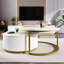 Table basse gigogne blanche avec tiroir-830268044-830268045