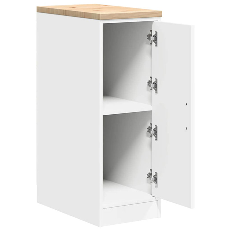 Solid Wood Single Storage Cabinet ( 85cm H x 30cm W x 51cm D), White