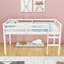 Lit mezzanine simple en bois avec grand espace de rangement-426273291