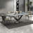 Simple Blue Microlite Rectangular Dining Table Set-103979468