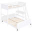 Lit simple superposé au dessus d'un lit double blanc avec bureau - pratique pour travailler et apprendre la qualité de votre maison-117512467