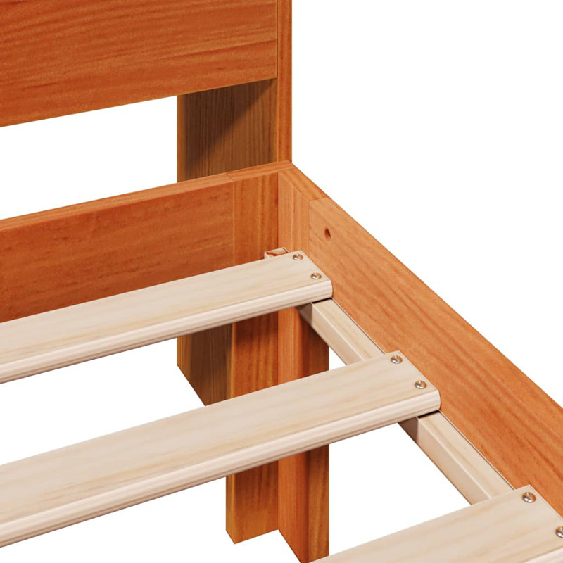 Pendergrass Solid Wood Bed, Wax brown, 100cm x 200cm