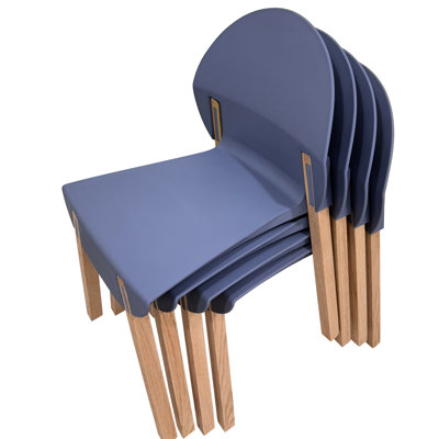 4 - Pack Chairs, Indoor Use, Industrial Grade Strength, Seat, Genuine Oak Legs Piece Chair, Pp Solid Legs,, Science Backed Comfort