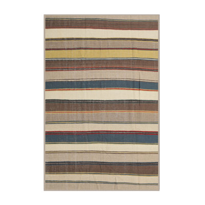 Tapis beige/gris/rouge contemporain