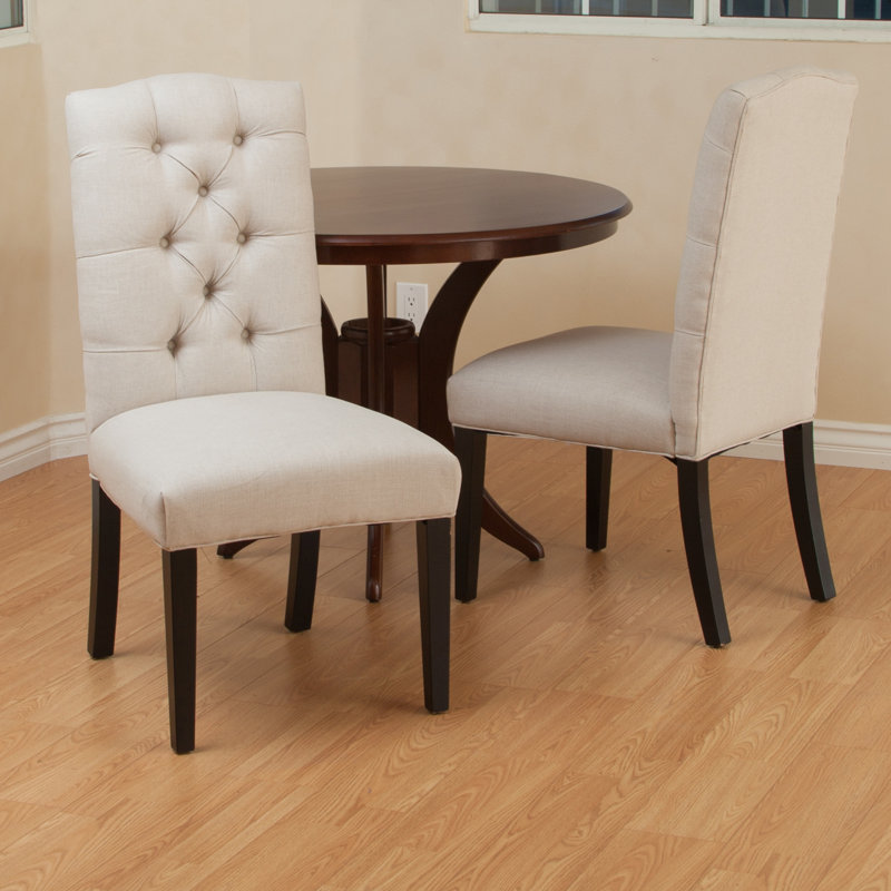 Chaise d'appoint capitonnée et espresso Centerton, Naturel naturel