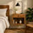 Solid wood Floating Mini Classic Bedside, Wall-mounted, 1-Drawer, 1 Open Slot, Light Brown