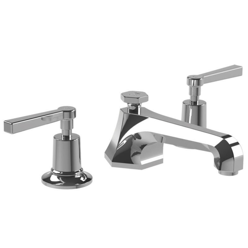 Robinet de salle de bain espacé Mackintosh, Nickel argenté, Levier