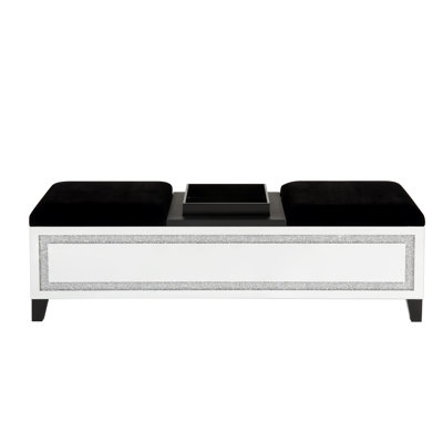 Banc de rangement rembourré en similicuir Athen
