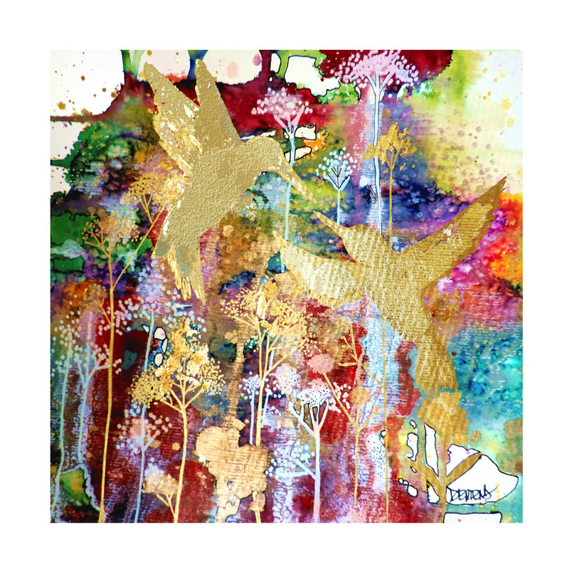 «Nos coeurs remplis d'or» par Sylvie Demers, H 35 po x l 35 po x P 2 po