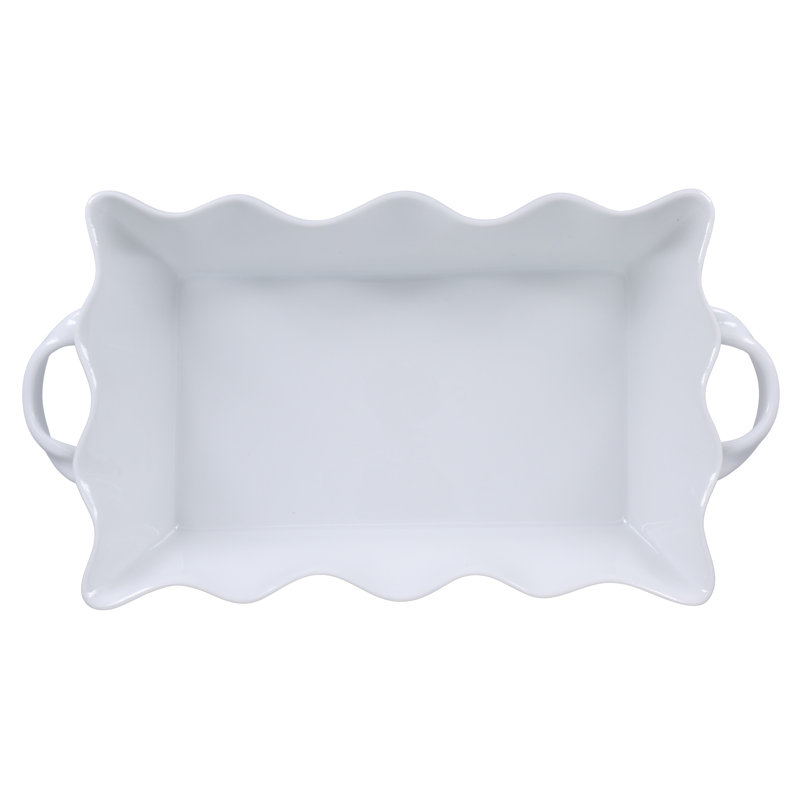 White Porcelain 15-Inch Rectangular Baking Dish