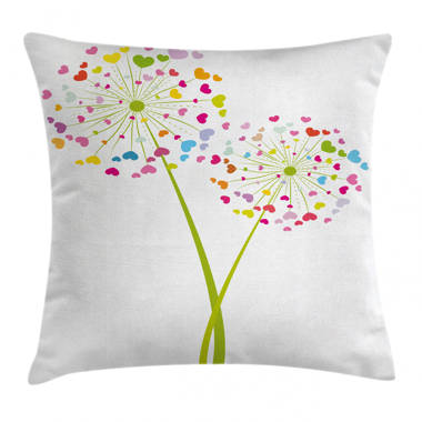 Set of 4 Plant Pattern Throw Pillow Covers Dandelion Sofa Bed