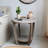 Rustic Farmhouse Wooden End Table with Storage Shelf, Vintage Grey Finish