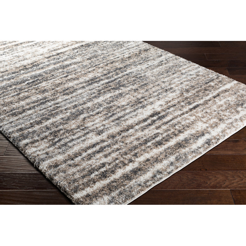Amabilia Abstract Charcoal/Cream Area Rug, Rectangle 5'3" x 7'3"