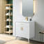 Meuble-lavabo simple 30 po avec plateau en céramique Lalena-230172431