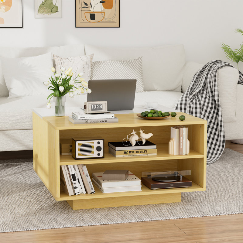 Table basse à plateau relevable avec rangement pour le salon